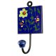 Navy Blue Floral Ceramic Hook